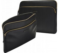 dbramante Paris+ Pebbled full-grain leather sleeve for MacBook Pro 14'' and 14'' Laptop - Night Black