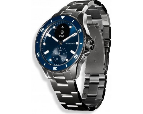 Smartwatch Withings Withings Scanwatch Nova - zegarek z funkcją EKG, pomiarem pulsu, SPO2 i temperatury oraz mierzeniem aktywności fizycznej i snu (42mm, blue)