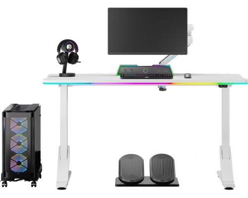 Gaming galds Ultradesk Iron White 132.5 cmx60.5 cm