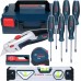 Bosch screwdriver and hand tool set, 19 pieces, pliers set (blue, L-BOXX 102)