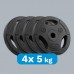 Rebel Bitumena slodžu komplekts 4x5kg, caurums 31mm, disks ar rokturi, REBEL ACTIVE