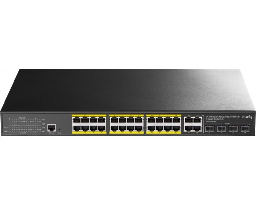 Switch Cudy CUDY GS2028PS4-400W 24-Port Layer 2 Managed Gigabit PoE+ Switch with 4 Gigabit Combo Ports, 400W