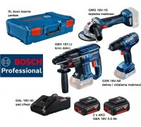 Bosch BOSCH ZESTAW COMBO 18V (GSB 18V-50 + GWS 18V-10 + GBH 187-LI) 2x5,0Ah +XL-BOXX
