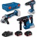 Bosch BOSCH ZESTAW COMBO 18V (GSB 18V-50 + GWS 18V-10 + GBH 187-LI) 2x5,0Ah +XL-BOXX