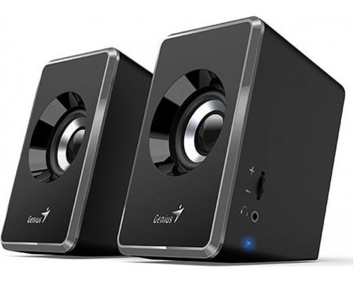 Genius Genius i SP-U125, 2.0, 3W, czarno-szary, regulacja głośności, 3,5 mm jack (USB), 150Hz-20kHz