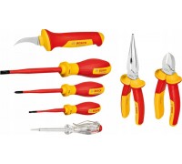 Bosch Bosch VDE tool set mixed, 7-piece (red/yellow, side cutters, needle-nose pliers, 4 screwdrivers, stripping knife)