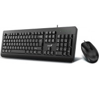 Genius KM-160 COPILOT, zestaw klawiatura z optyczną myszką, CZ/SK, klasyczna, wodoodporny rodzaj przewodowa (USB), czarna