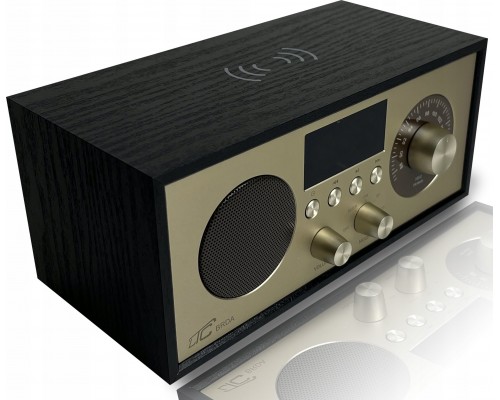 Radio przenośne Brda FM/BT/USB akum.2200mAh,10W,indukcyjne telefonu,black-złote