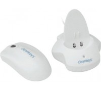 GETT Cleankeys CKM2W Plastik Scroll Maus kabellos Funk 2,4 MHz IP68 wasserdicht desinfizierbar optisch USB Farbe: weiss