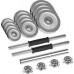 Dumbbells cast iron chrome plated adjustable w walizce z gryfem, zestaw 20kg REBEL ACTIVE