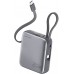 4smarts Pocket Dual Cord 10000mAh 22.5W With built-in cable USB-C 15cm Grey