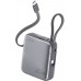 4smarts Pocket Dual Cord 10000mAh 22.5W With built-in cable USB-C 15cm Grey