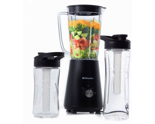BLENDER KIELICHOWY SMOOTHIE 2 BIDONY 2 WKŁADY CHŁODZĄCE 5w1 RIWALL RBL-01