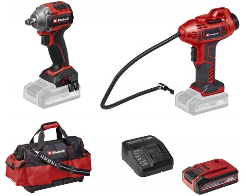 Einhell Zestaw maszyn TP-CW 18/260 + CE-CC 18 Kit(czerwony/czarny, 1x akumulator litowo-jonowy 4.0 Ah, z torbą)