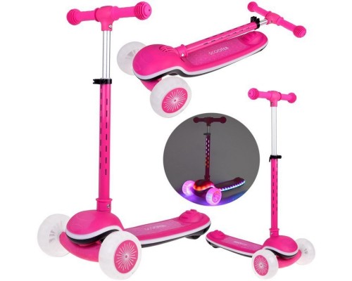 Balansowa hulajnoga SCOOTER 3-kołowa KOLOROWE ŚWIATEŁKA i MUZYKA SP0812