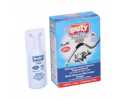 PULY CAF MILK PLUS - Płyn do czyszczenia systemów mlecznych 14x25ml + pojemnik