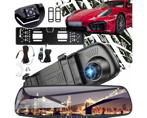 car kamera reversing w ramce full hd 4led lusterko