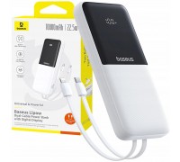 Baseus Lipow 10000mAh 22,5W with two built-in cables (with Baseus Simple USB-A - USB-C 3A 20cm) - White