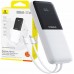 Baseus Lipow 10000mAh 22,5W with two built-in cables (with Baseus Simple USB-A - USB-C 3A 20cm) - White