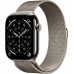 Watch Series 11 GPS + Cellular koperta 46 mm z tytanu w kolorze naturalnym, bransoleta mediolańska w kolorze naturalnym - rozmiar S/M