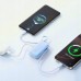 Joyroom JR-PR2L 10000mAh 35W with a built-in zwijanym kablem USB-C i kablem-smyczą Lightning - Blue