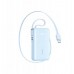 Joyroom JR-PR2L 10000mAh 35W with a built-in zwijanym kablem USB-C i kablem-smyczą Lightning - Blue