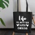 Koszulkowy Life is better with chickens - bag na prezent dla hodowcy kur
