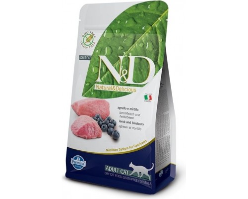 Farmina Pet Foods N&D Grain Free feline LAMB & BLUEBERRY ADULT dla kota 5kg