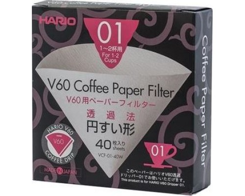 Hario Paper filters Hario to the drip V60-01 40 pcs.