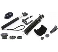 Selfie nūjiņa Xrec Pašportretu komplekts 5w1 - Statīvs / 3x Objektīvs / Pults / Monopods / Turētājs