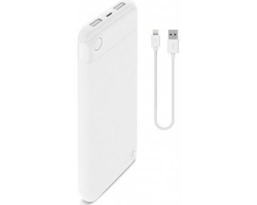 Belkin Power Bank BoostCharge 10k + Lightning + kabel White-F7U065btWHT