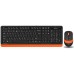 Klawiatura A4Tech A4tech FG1010 FSTYLER set bezdr. klawiatura + mysz, pomarańczowy kolor
