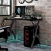 Gaming galds Elior Black gamingowe biurko z uchwytami - Vibo