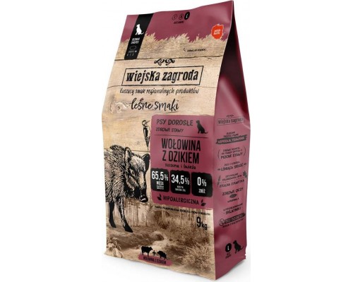 Wiejska Zagroda Leśne smaki Beef z dzikiem (dorosły) chrupki L 9kg