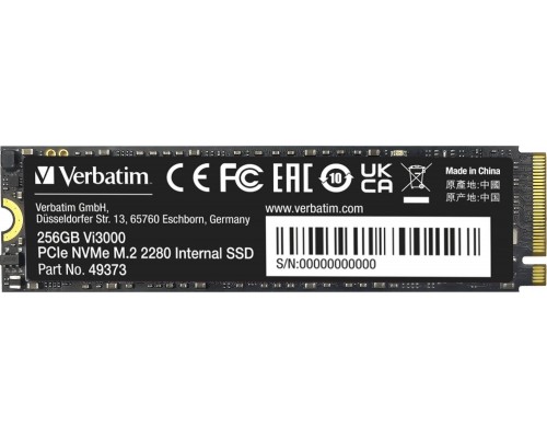 SSD Verbatim Vi3000 256GB M.2 2280 PCI-E x4 Gen3 NVMe (49373)