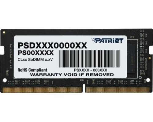 Patriot Signature, SODIMM, DDR4, 8 GB, 3200 MHz, CL22 (PSD48G32002S)