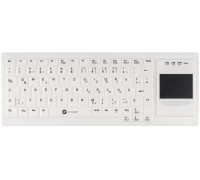 Gett GETT Cleantype Xtra Touch Protect WL bezprzewodowa klawiatura silikonowa mit Touchpad IP68 można dezynfekować kolor biały układ DE