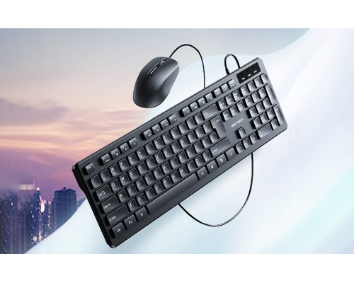 Zestaw Vention KTCB0-EN Przewodowa klawiatura + myszka + podkładka pod myszkę (Black)
