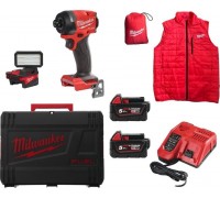 MILWAUKEE. IMPACT DRIVER. M18FID3MC-502X + LAMP AND SLEEVELESS