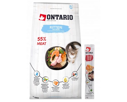 Ontario Kitten lašiša 2kg (Kačiukams su lašiša)