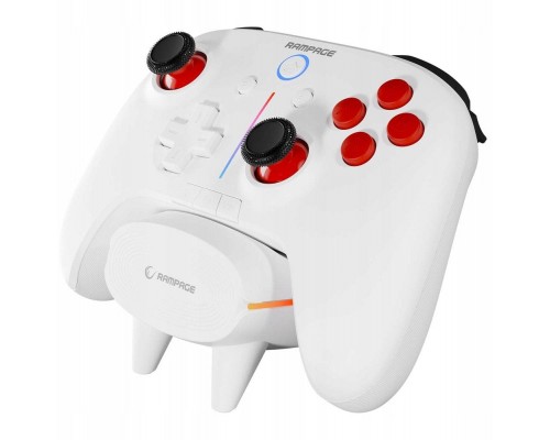 Rampage Hydra Pro Kontroler RGB bezwire pad ze stacją ładującą white