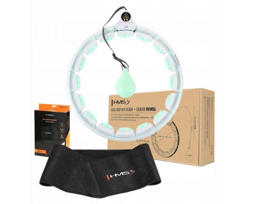 ZESTAW HULA HOP HHW06 GREEN Z PIŁKĄ GRAWITACYJNĄ I LICZNIKIEM HMS + PAS BR163 BLACK