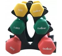 Outliner Zestaw hantli neoprenech ze stojakiem 2 x 1-2 kg