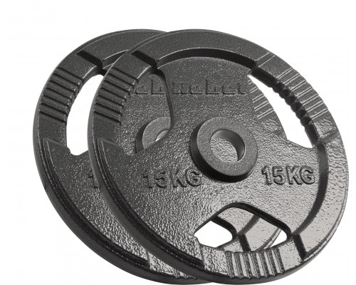 cast iron olympic zestaw 2x15kg, otwór 51mm, plate z uchwytami, REBEL ACTIVE