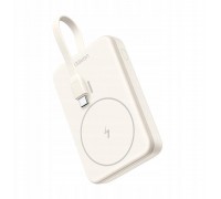 Magnetic 10000mAh Ugreen PB760, wbudowany kabel, 20W (beżowy)