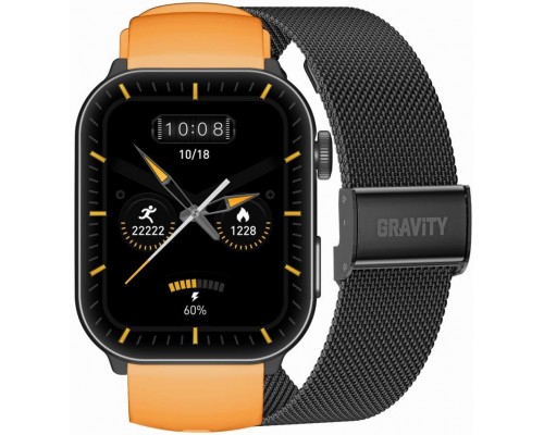 Smartwatch Męski GRAVITY GT28-2 Pasek + Bransoleta Pomarańczowo Black