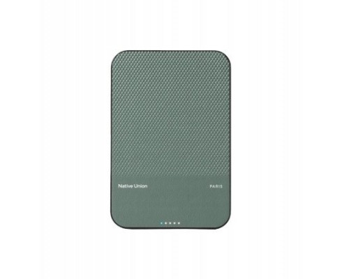 Native Union (Re)Classic Qi2 Power Bank - Magnetic  5000 mAh kompatybilny  MagSafe i Qi2, kabel USB-C - USB-C 15 cm w zestawie (slate green)