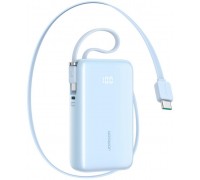 Joyroom JR-PR2L 10000mAh 35W with a built-in zwijanym kablem USB-C i kablem-smyczą USB-C - Blue