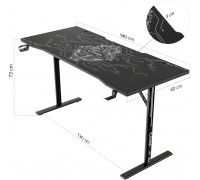 Gaming galdsgamingowe Cobra X-Mate CRF140BK + mata, 140 cm