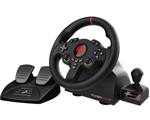 Subsonic Subsonic Superdrive 220 RS-X Black USB + pedały + dźwignia zmiany biegów Nintendo Switch, Nintendo Switch 2, PC, PlayStation 4, Xbox One, Xbox Series S, Xbox Series X